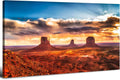 Monument Valley Wall Art Arizona Nature Landscape Living Room Wall Decor American National Park Posters Sunset Desert Scenery Canvas Prints Painting Artwork for Bedroom Office Home Decoration 24x48"