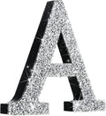 Qunclay 5.7" Silver Crystal Diamond Bling Letters Crushed Diamond Decoration Wooden Glitter Letter with Screw and Hooks Rhinestone Gift for Wedding Y2k Mcbling Bedroom Wall Decor (Letter A)