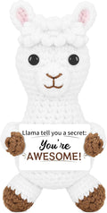 DAFURIET Funny Emotional Llama Gifts for Him Her, Positive Crochet Animals Fathers Day Birthday Anniversary Graduation Inspirational Appreciation Gift for Coworker Friend Colleague Teacher Mom Dad