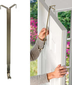 Haute Decor Adapt Adjustable Wreath Hanger, Top & Length Adjustable - Antique Brass - Over The Door Wreath Holder That Fits Almost Any Door Size
