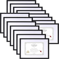 Lyeasw 8.5x11 Picture Frame Black 15 Pack, Display 8.5x11 Certificate with Mat or 11x14 Picture without Mat, Multi Award Diploma Document Frame for Wall or Tabletop