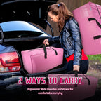 6-Pack Moving Bags,Heavy Duty Large Storage Bags with Zippers & Backpack Straps,Space Saver Bags are Packing Supplies for Moving & Travel,Alternative to Moving Boxes(Pink)