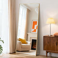 DUMOS 56"x21" Full Length Mirror, Full Body Mirror with Aluminum Alloy Thin Frame, Standing Mirrors with Leaning or Hanging, Suitable for Bedroom, Livingroom, Cloakroom, Gold