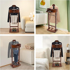 Mens Valet Stand with Drawer & Base Clothes Valet Stand for Bedroom Suit Rack Stand for Men and Women Clothing Valet Suit Stand, 16.93" D x 13.19" W x 42.13" H