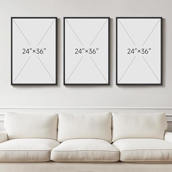Large 3D Textured Framed Blue and White Abstract Wall Art for Living Room, 3 Piece Modern Artwork for Walls, Minimalist Navy Blue Geometric Paintings for Hallway, Stair, Office Wall Decor 24x36 In