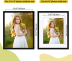 Rempry 11x14 Picture Frame, Display Pictures 8x10 with Mat or 11x14 Without Mat, Wall Hanging or Tabletop Photo Frame with Shatter Resistant Plexiglass, Black, 1 Pack