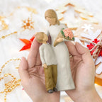 Mother and Son Figurines Statues, Sculpted Hand-Painted Mom and Child Statues Gifts for Mother’s Day Anniversary Birthday Home Decor