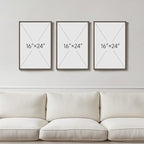 Framed Neutral Abstract Wall Art, 3 Piece Earth Tones Rustic Canvas Prints Paintings Artwork for Walls, Minimalist Abstract Stone Pictures for Living Room Dining Room Bedroom Wall Decor 16x24 Inch