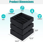 Bra Storage Drawers Organizer for Clothing Underwear Drawer Organizer Dividers Black Foldable Storage Cube Bins for Bra,Socks, Underwear,3 Pack （Black）