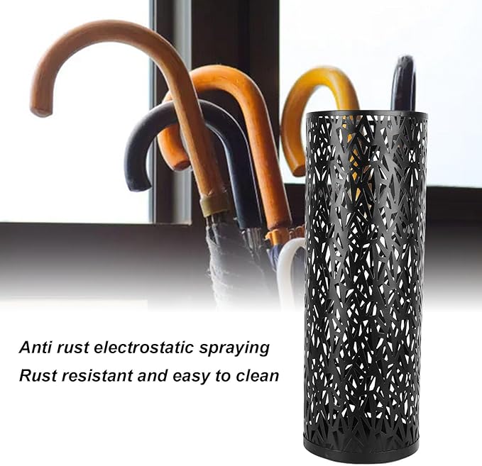 Umbrella Stand, Metal Round Umbrella Stand Rack, Freestanding Rain Collection Umbrella Organizer, for Entryway, Home, Office Decor (Round) (S)