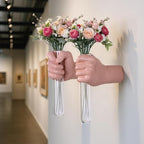 2 Pieces Wall Sculptures, Hands Vase Home Decor, Wall Mount Art Sculpture, Unique Wall Art Statue, Funky Flower Vase Decorations, Modern Eclectic Hanging Decor,Hands Statue (Pink(L+R))