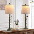 Terpsichore Lamps Set of 2 Modern Farmhouse Table Lamp Bedside Reading Lamps Living Room End Tables Set Lamps for Night Stands Bedroom Night Lamp,High 26.25 Inch, (Turquoise, High 26.25 inches)