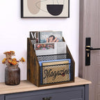 YINMIT Magazine Holder, Stepped 3 Tier Magazine Rack Floor, Magazine Storage Basket, Folder Organizer Bin for Magazines,Books,Newspapers,Tablets
