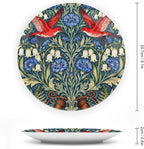 William Morris Forest Wildflower And Birds Fashion Plates Decor for Festival Table Office Customize Halloween Idea Gifts Ceramic Salad Plates Including Bracket And Special Hook, Multi Sizes