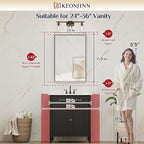Keonjinn 24 x 36 Inch Brushed Gold Bathroom Mirror Gold Wall Mounted Vanity Mirror Metal Framed Rectangular Mirror for Bathroom Gold Rectangle Mirror with Aluminum Alloy Frame(Horizontal/Vertical)