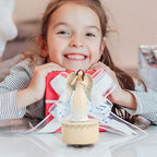 Music Box with Rotating Angel Figurine, Hand-Painted Sculpted Guardian Angel Musical Boxes Gifts for Women Mom Girlfriend, Musical Birthday Mother's Day, Keepsake Home Decor