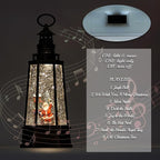 13.5'' Christmas Santa Snow Globe, Retro Lighthouse Style Musical Lighted Water Lantern, Decoration with Swirling Glitter, USB Powered and Battery Operated, Xmas Home Décor Gift