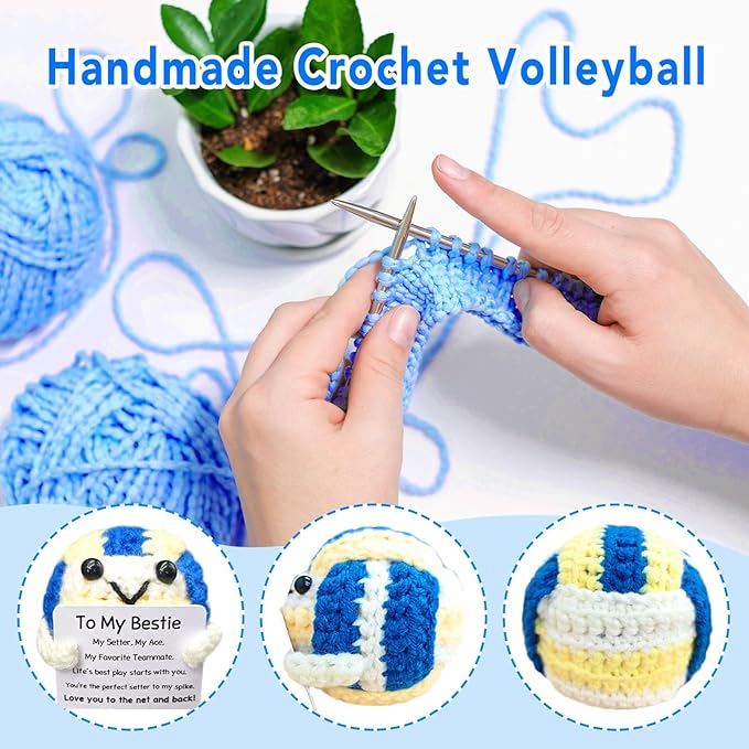 Handmade Collectible Volleyball for Her,Emotional Support Gift for Girlfriends,Volleyball Lover Gifts,Cute Home Decor for Sister & BFF,Work Bestie Bestfriend for Birthday