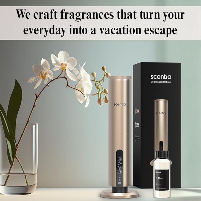 Scentia W Bliss Hotel Diffuser Oil - 120 mL 4.06 fl oz - Aromatherapy Fragrance Inspired by 5-Star Hotels - Thanksgiving & Holiday Gift | Notes of Bergamot, Lemongrass, Jasmine