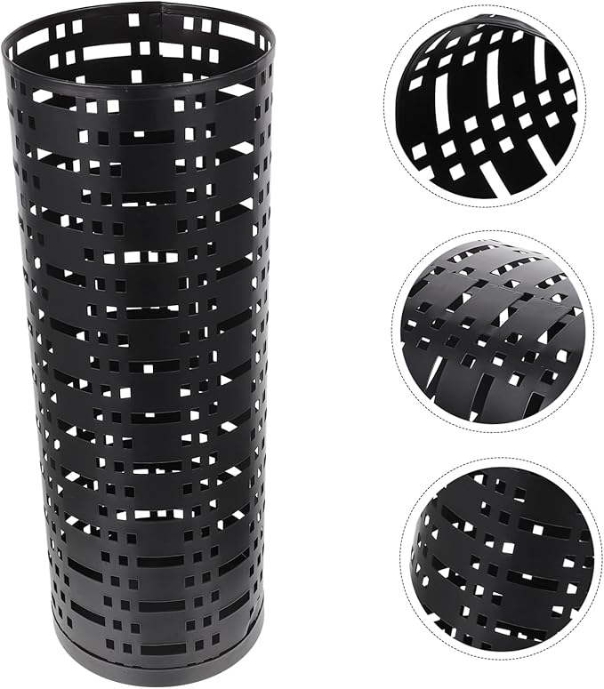 UPKOCH Umbrella Bucket Iron Umbrella Stand Umbrella Holder Bins Mini Umbrella Stand Iron Umbrella Holder Umbrella Storage Bucket Metal Iron Bucket Wrought Iron Black Household Storage Box
