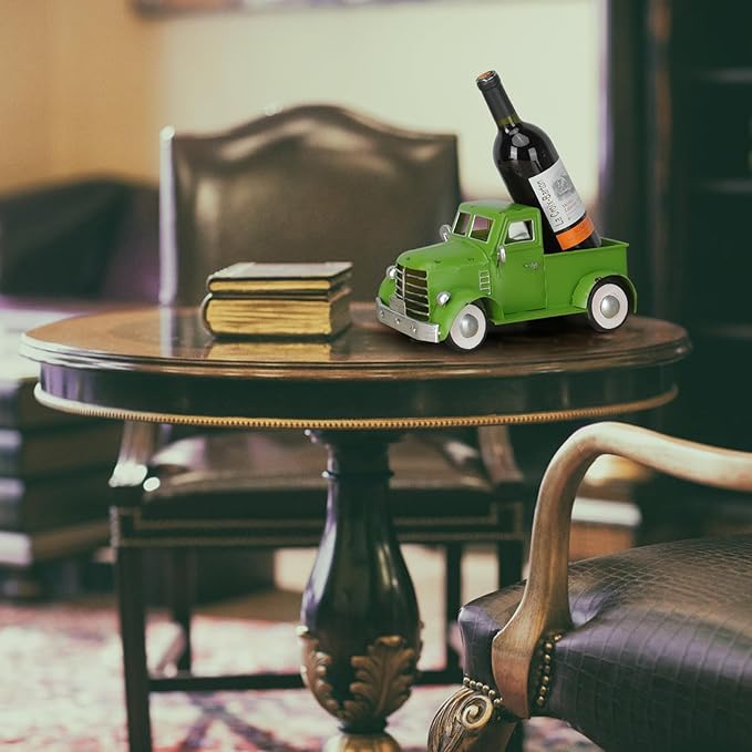 Farmhouse Vintage Green Truck Decor, Rustic Farm Metal Car Home Decors, Christmas Trucks Table Centerpieces, Decorative Outdoor Garden Cars Plant Pot