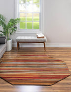 Unique Loom Barista Collection Area Rug - Icatu (6' 1" Octagon, Beige/Brown)