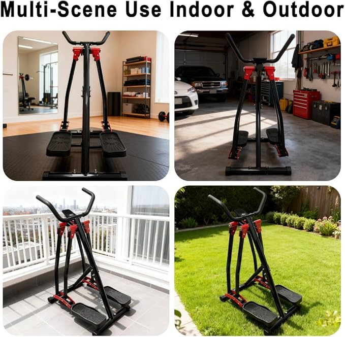 Air Walker Exercise Machine,Foldable Elliptical Machine for Home,Mini Elliptical for Full-Body Low-Impact Exercise with LCD Display Ideal for Home Gym