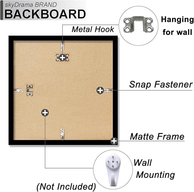 100% Solid Wood 11x11 Frame Set of 3, Black Square Picture Frame for 11 x 11 Picture Poster Photo, Light Weight 11by11 HQ Matte Black Frame for Wall - 3 Pack/Black/11 x11
