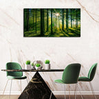 AIYISU Green Forest Canvas Wall Art Sunshine Forest Pictures Wall Decor Nature Sunlight Scenic Painting Poster Spring Forest Trees Prints Artwork for Living Room Bedroom Office Home Decorations 20x40