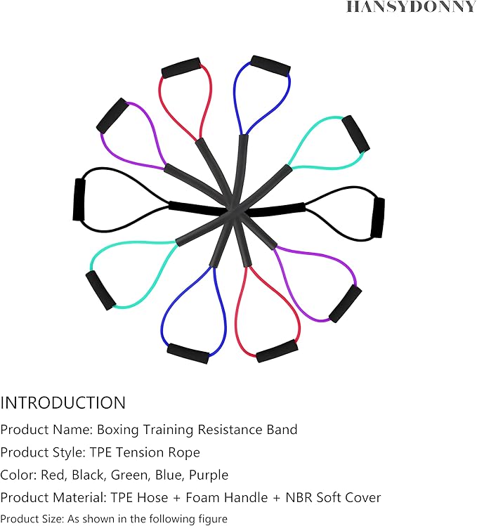 𝐇𝐀𝐍𝐒𝐘𝐃𝐎𝐍𝐍𝐘 Boxing Resistance Bands for Explosive Strength and Speed Training - Enhance Your Boxing Skills Anywhere, Anytime