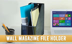 YBM HOME Steel Mesh Wall Magazine File Holder for Home & Office Organization, Serves as a Magazine Rack, Desk Organizer, Letter and Mail Bin, Holds Up to 20 Magazines - 12-Pack Silver, 1111-12