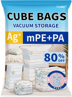 1 PACK Cube Vacuum Storage Bags,Large Cube (19.6 * 27.5 * 11.8 Inch), Extra Large Vacuum Seal Bags for Clothing, Comforters, Blankets, Bedding, Closet Organization Space Saving