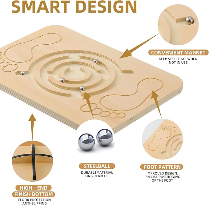 Juoe Maze Balance Board Wobble Board for Kids and Adult,up to 350 Ibs for Coordination Skills Obstacle Courses Sensory Balance Toys for Kids,Professional Rocker Balance Board for Physical Therapy.