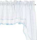 Sweet Home Collection 5 Pc Kitchen Curtain Set-Valance Swag Choice of 24" or 36" Tier Pair, Adirondack White/Blue