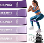 Resistance Bands for Working Out, Exercise Bands Resistance Bands Set with 5 Resistance Levels, Latex Loop Bands for Women Men, Workout Bands for Legs, Glutes, Strength Training, Yoga, Home Gym