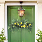 TITA-DONG 30in Floral Swag, Decorative Swags with Lemons & Eucalyptus Leaves, Artificial Spring Swag for Wedding Arch Front Door Wall Home Decor