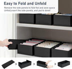 DIMJ Drawer Organizer - Small Clothes Organizer Set of 3, Drawer Dividers for Baby Clothes, Underwear, Socks, Bra, Belt, Tie - Black