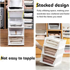 yazi 5 Pack Stackable Closet Storage Box,Closet Shelf Organizer and Storage Plastic Drawer Storage,Wardrobe Organizer Closet Organizers Storage Box for Cupboard Kitchen, Office(5L)