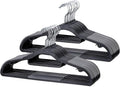 30 Pack Non-Slip Clothes Hangers with Tie Rack, Thin Space-Saving Coat Hangers – Heavy Duty Plastic Clothes Hangers for Suit, Shirts, Pants, Dorms & Home Organization, Black and Dark Gray