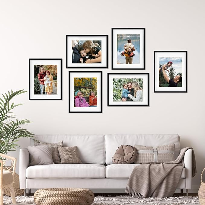 Rempry 11x14 Picture Frame, Display 8.5x11, 8 1/2x11 Certificate Document Award with Mat or 11x14 Without Mat, Wall Gallery Photo Frames, Black, 1 Pack