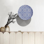 Turkish Decorative Plate Stand, 8 Inch, MediumSlateBlue Round Display Plate, Home Wobble-Plate with Display Stand, for Living Room, Kitchen, Closet, Table Decor