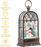 Snow Globe Christmas with Snowman, Lighted Christmas Snow Globes with Timer, Swirling Musical Glittering Snow Globes Lantern for Christmas Decoration(Snowman)