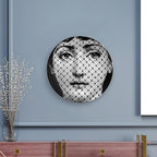 Lina Cavalieri Plate, Wall Decorative Plate, Mysterious Face Plate Wall Hanging Decoration,Including Bracket And Special Spring HooK,style-9,7inch