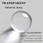 6.7 inch Transparent Golden Crystal Ball, Living Room Decor, Gold Modern Western House Decor Aesthetic, Home Decor Living Room, Office, Book Shelf, Bedroom, Desk, Fireplace, Coffee Table and More