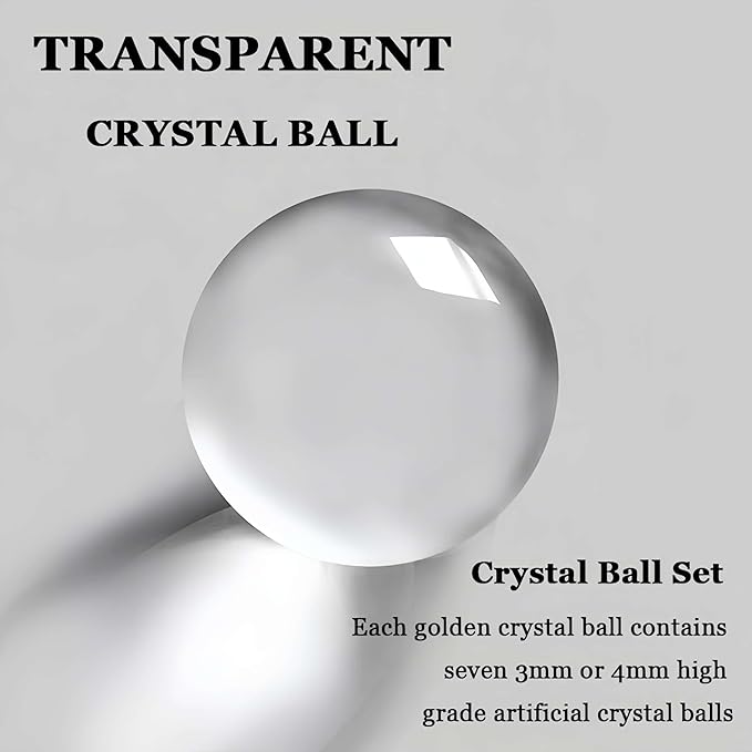 6.7 inch Transparent Golden Crystal Ball, Living Room Decor, Gold Modern Western House Decor Aesthetic, Home Decor Living Room, Office, Book Shelf, Bedroom, Desk, Fireplace, Coffee Table and More