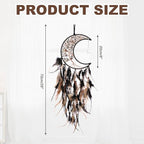 PATIKIL Crystal Life of Tree Dream Catchers, 28 Inch Feather Handmade Moon Dream Catchers with Gemstone Agate Stone Wall Hangings Decor for Home Wedding Bedroom Living Room, Black Yellow