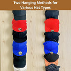 LINFIDITE 10 Pack Hat Rack Hanger Holder Organizer Closet Hanging Baseball Cap Display Storage Rack for Scarves Handbags Towels Clothes Ties Over Door Wall Mounted w Hanging Hook Black