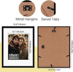 Rempry 12x16 Picture Frame, Display 8.5x11 Certificate Document Award with Mat or 12x16 Without Mat, Wall Hanging or Tabletop Photo Frame, Black, 1 Pack