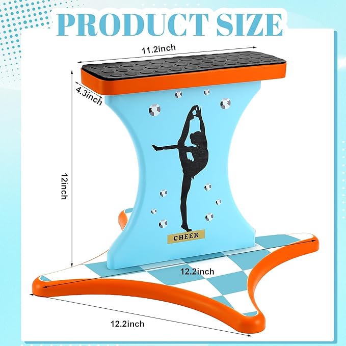 Cheer Balance Trainer 13.4 x 12.2 Inch Wooden Cheer Flyer Stand Cheer Stand for Flyers Cheerleading Stunt Balance Flexibility Trainer Equipment Promote Core Strength Coordination
