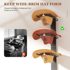 Cowboy Hat Rack for Wall, Cowboy Hat Holder Wall Mount Holds up to 6 Hats, Wooden Western Rustic Metal Hat-Organizer with Arrow Sign Board, Display and Decor Rack for Fedora, Sun Hats,Baseball Caps